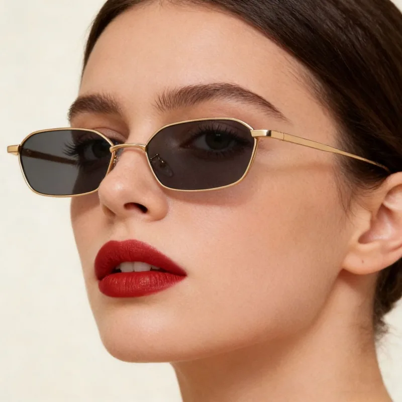Metal Photo Panel - New Metal Small Frame Polygonal Sunglasses