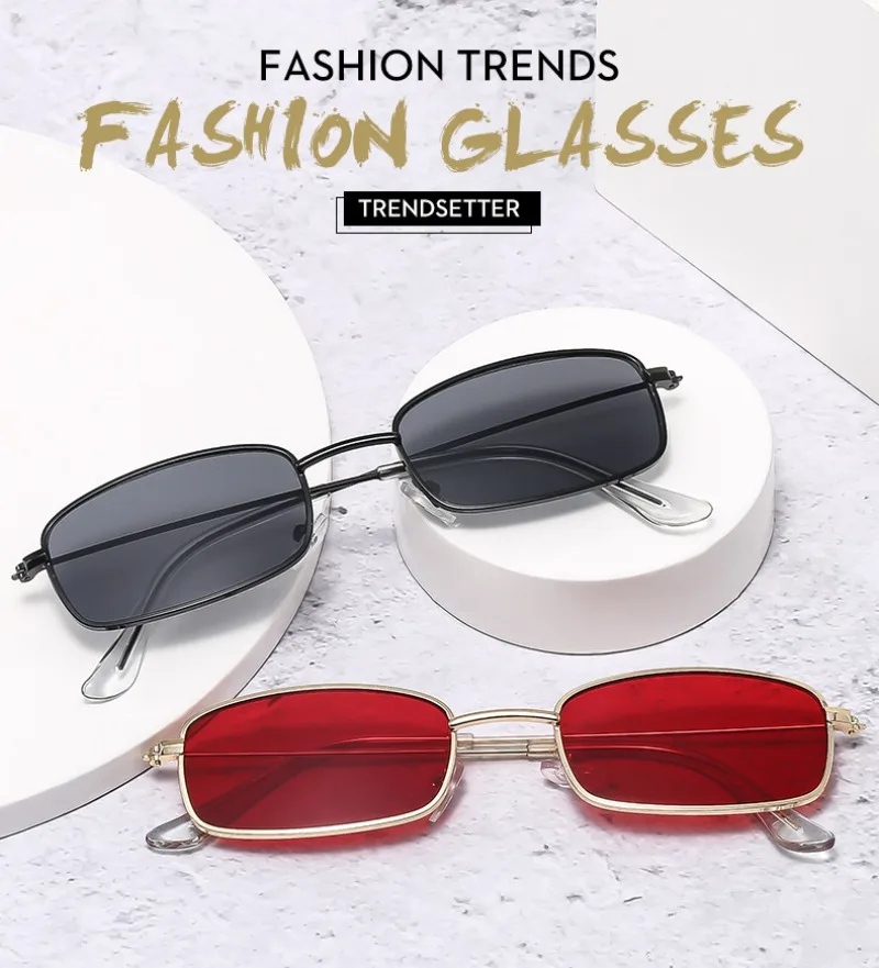 New Small Square Sunglasses Wo - Metal Photo Panel ulasan dan harga